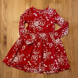 Mini Boden Red and White Floral Kids Dress